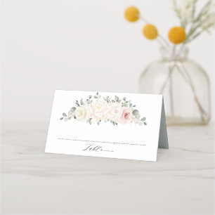 Cartão De Mesa Champanhe Ivory Blush Floral Cor-de-rosa Casamento