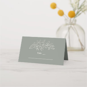 Cartão De Mesa Charm Sage Green Minimalista Numeração da Tabela d