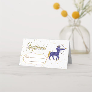 Cartão De Mesa Chic Dourado Sagittarius Zodiac Aniversário