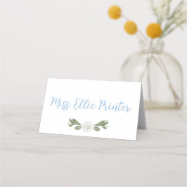 Cartão De Mesa Chinoiserie Flor Azul e Branco