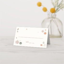 Cartão De Mesa Chuva de Amor Outono Pequeno Pumpkin Baby Shower