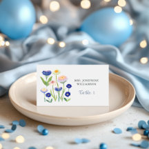 Chuva de Bebê Flor Silvestre Azul Empoeirado Botân