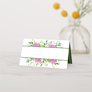Cartão De Mesa Chuveiro de Pintura à Água Floral de Hortênsias Ro
