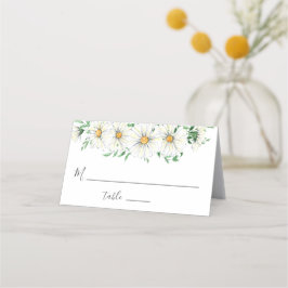 Cartão De Mesa Cinzas Amarelas brancas Verde Aquarela Floral