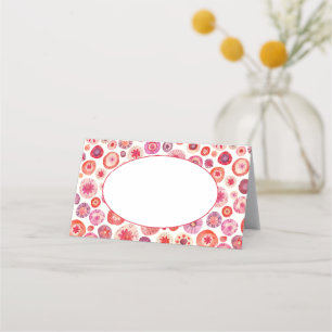 Cartão De Mesa Círculos de Aquarela Rosa Abstrato modernos