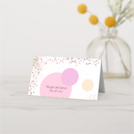 Cartão De Mesa Círculos de Confetti Rosa