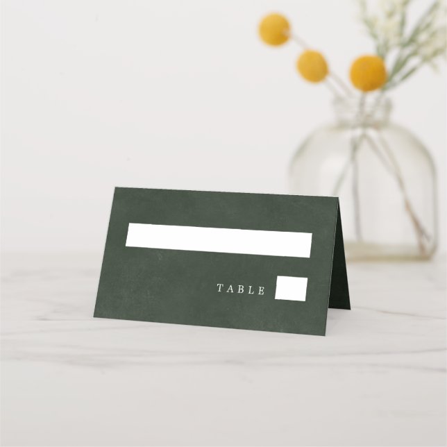 Cartão De Mesa Clássica elegante do casamento verde (Frente)