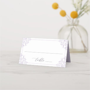 Cartão De Mesa Clássico de Casamento Roxo da Lavanda Elegante