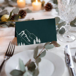 Cartão De Mesa Cobertor de Casamento de Árvore de Pinheiro de Mon