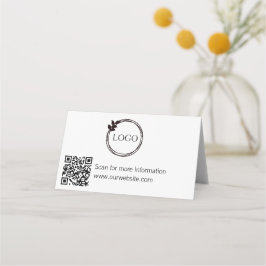 Cartão De Mesa Código QR e Logotipo - Sinal de Tabletop