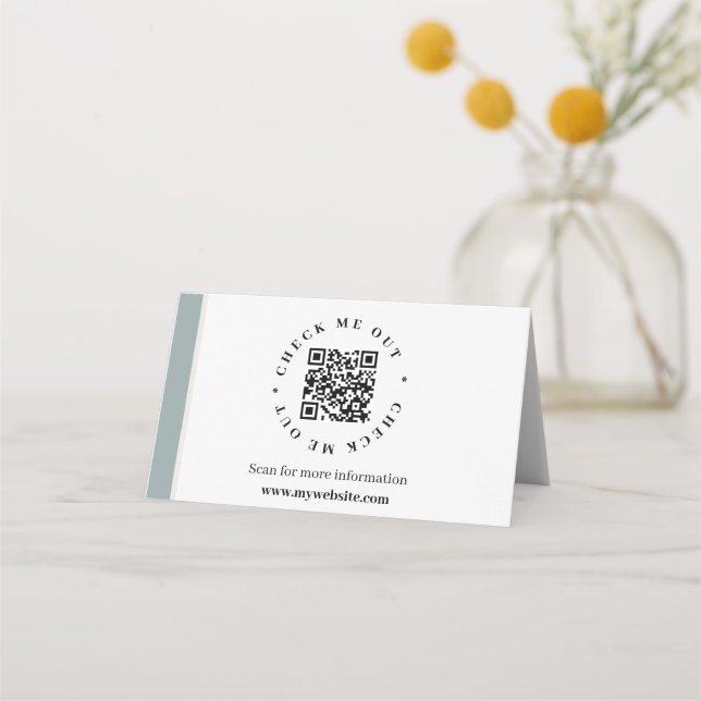 Cartão De Mesa Código QR gerado informação Folheto na mesa (Frente)