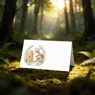 Cartão De Mesa Colchas de Bebê com Colmeias Florais e Abelhas Peq