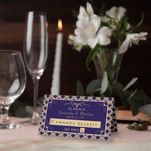 Cartão De Mesa Coleção de Casamentos Art Deco Gatsby, de 1920 (Criador carregado)