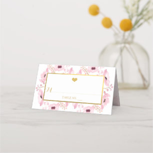 Cartão De Mesa Coleção de Casamentos Florais de primavera Pinks W