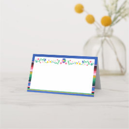 Cartão De Mesa Colorida Floral Mexicana Serape Chá de fraldas