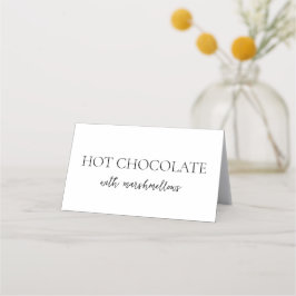 Cartão De Mesa Comida de bufê preto e branco com script minimalis