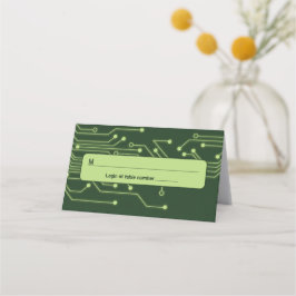 Cartão De Mesa Conselho do Circuito do Computador Verde Mitzvah
