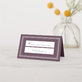 Cartão De Mesa Convidados de Casamento Roxo Cassis Simples Minima