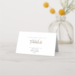 Cartão De Mesa COPPER TYPOGRAPHY Casamento com Letra Script