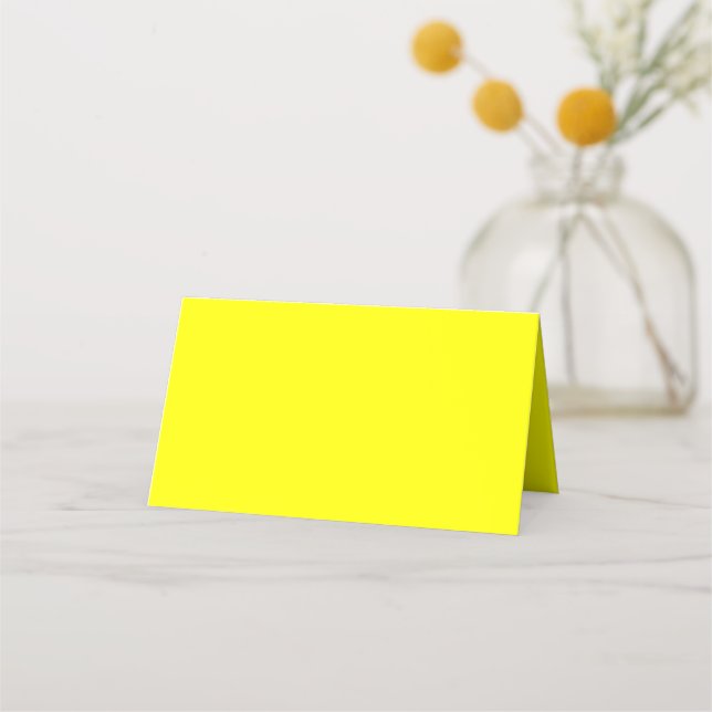 Cartão De Mesa Cor Sólida Neon Amarelo (Frente)