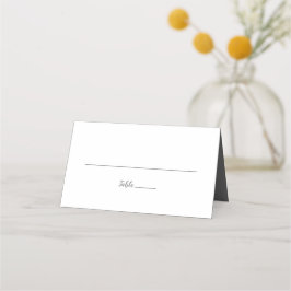 Cartão De Mesa Coração Elegante de Casamento Chic Caligrafia Cinz