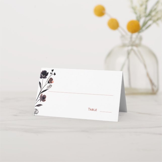 Cartão De Mesa Coral Floral Wedding (Frente)