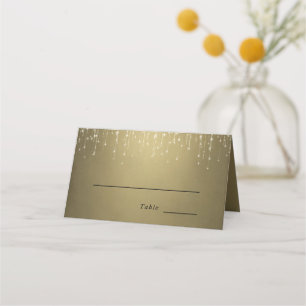 Cartão De Mesa Corda Esmagadora Elegante Luz Dourada Casamento
