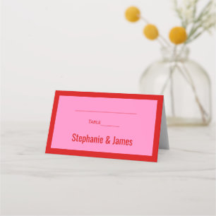 Cartão De Mesa Cores Elegantes de DIY Rosa #3 Vermelho