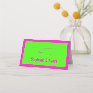 Cartão De Mesa Cores Elegantes de DIY Verde Lima Rosa Choque