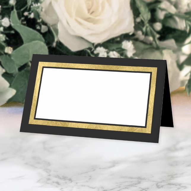 Cartão De Mesa Cores Personalizadas com Borda Dourada Clássica (Criador carregado)