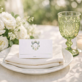 Cartão De Mesa Cume Elegante c/ Laço Verde Sálvia | Casamento Mon