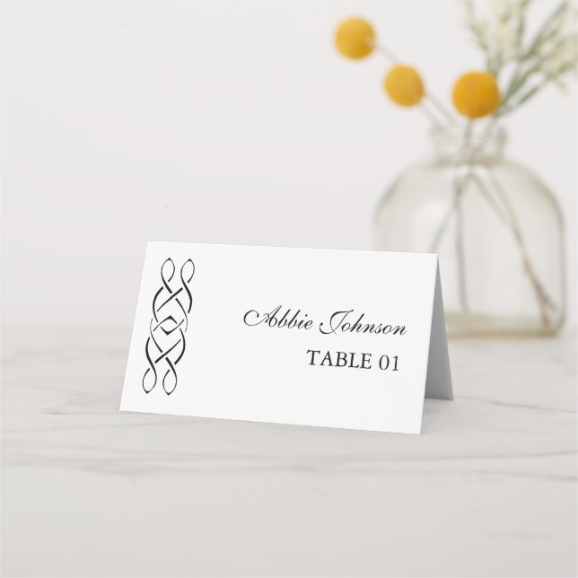 Cartão De Mesa Custom Celtic Knot Wedding Place Card (Frente)