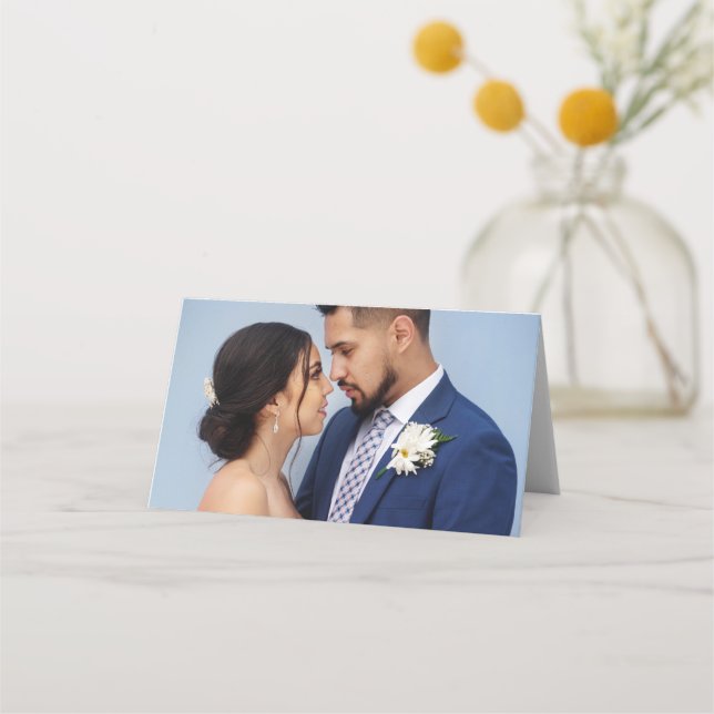 Cartão De Mesa Customized Couple Wedding Photo (Frente)