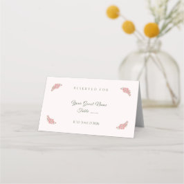 Cartão De Mesa Customized Name Blush Floral Garden Wedding Table