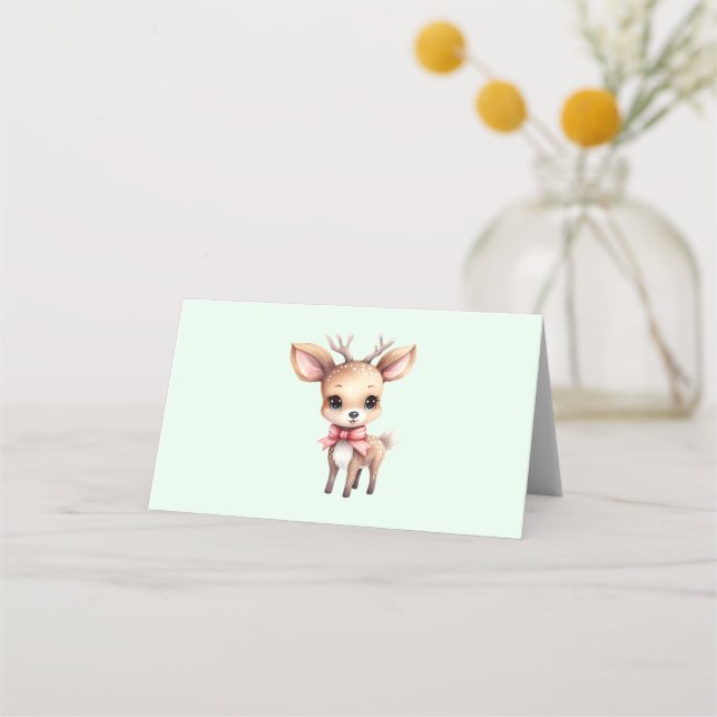 Cartão De Mesa Cute Baby Deer Cartoon Illustration (Frente)