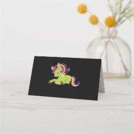 Cartão De Mesa Cute Frankenstein Unicorn Halloween