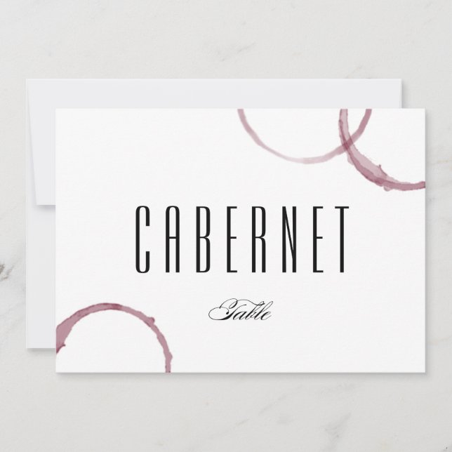 Cartão de Mesa da Vinícola Wine Stains (Frente)