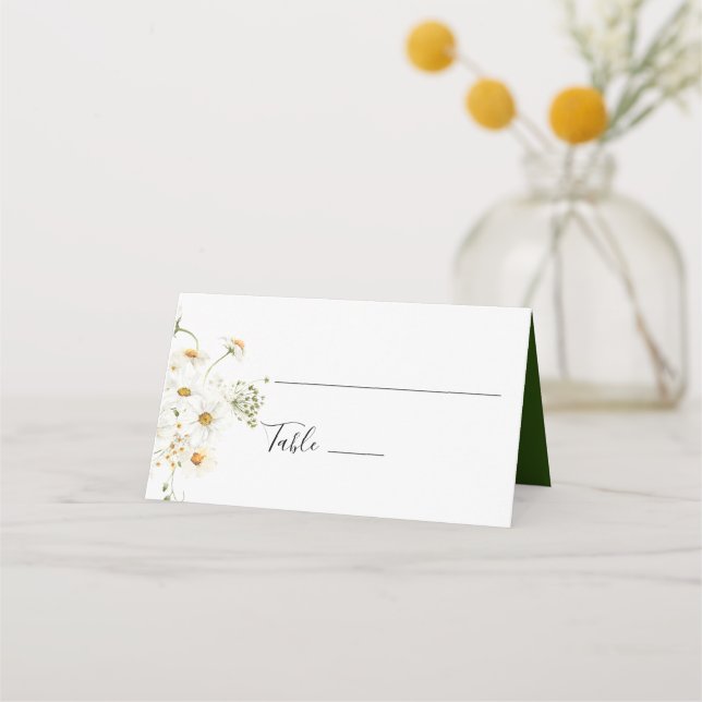 Cartão De Mesa Daisy Wildflower Place card (Frente)