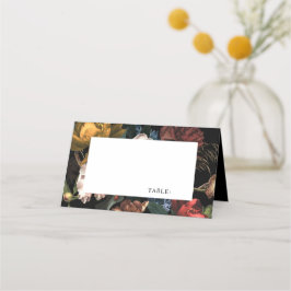 Cartão De Mesa Dark Moody Floral Romântico Holandês