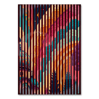 Cartão de Mesa Dark Striped Fantasy – Personalizáv