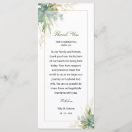 Cartão de Mesa de Agradecimento de Casamento Botân