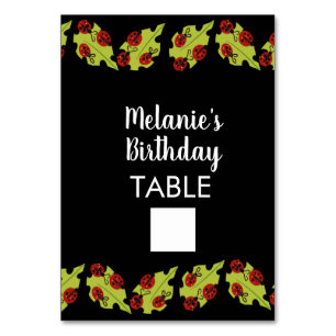 Cartão de Mesa de Aniversário de 1 Ano da Lady Bug