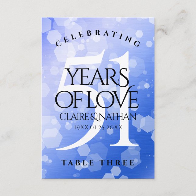 Cartão de Mesa de Aniversário de Casamento de Apph (Frente)