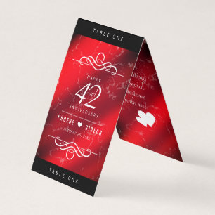 Cartão de Mesa de aniversário de casamento do Eleg