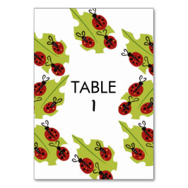 Cartão de Mesa de Aniversário Desenho de Joaninha