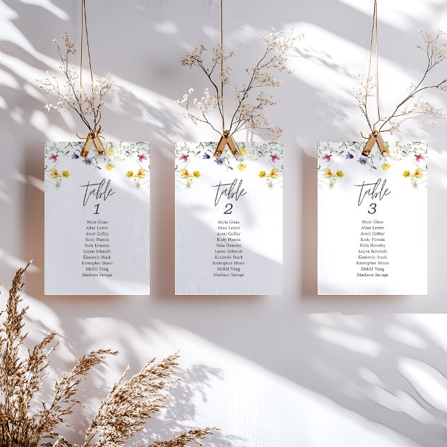 Cartão de mesa de Boho floral Elegante (Criador carregado)