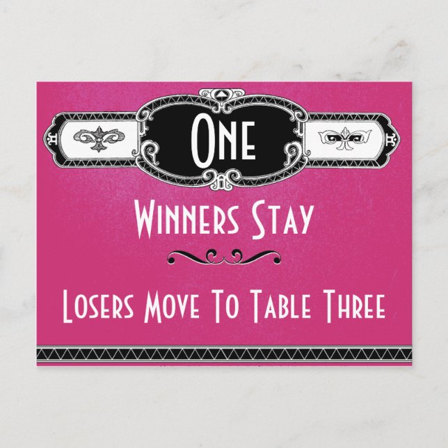 Cartão de Mesa de Bunco Art Déco Vintage #1 (Frente)