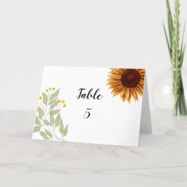 Cartão de mesa de casamento