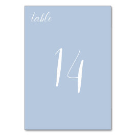 Cartão de Mesa de Casamento Azul Dusty, Minimalist