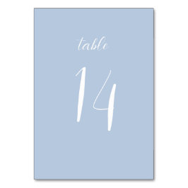 Cartão de Mesa de Casamento Azul Dusty, Minimalist